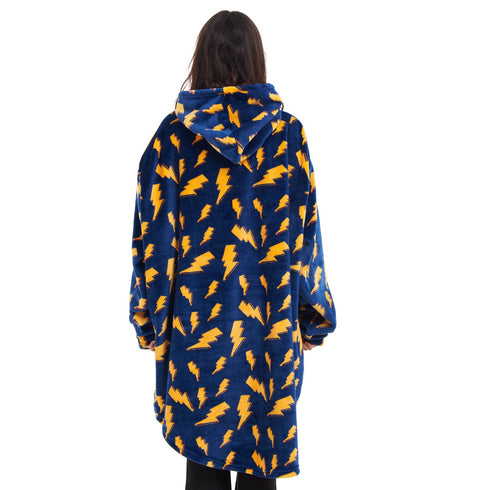 Snuggs Blanket Hoodie Dark Blue Bolt